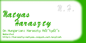 matyas haraszty business card